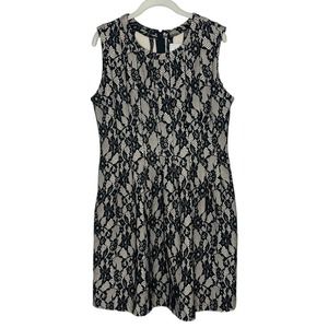 Anthropologie HD in Paris Black Lace Print Dress Fancy Dress HolidayParty Size L